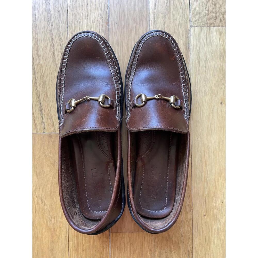 Gucci Brown Horsebit Driving Loafers Size 5.5 Womens Style No. 100 0424B - EUC - Picture 1 of 9